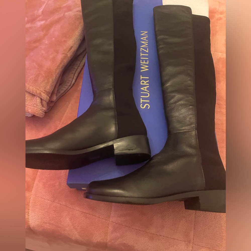Stuart Weitzman Reddy Black Boot Size 8.5 - image 1